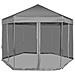 Gazebo Esagonale Pop-Up con 6 Pareti Grigio 3,6x3,1 m - Foto miniatura 4