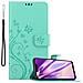 Custodia Compatibile Con Huawei Mate 20 Lite In Turchese Fiore - Coperchio Protettivo In Design Floreale Con Chiusura Magnetica, Funzione Stand E Slot Per Carte - Foto miniatura 1