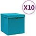 Contenitori con Coperchi 10 pz 28x28x28 cm Azzurro - Foto miniatura 1