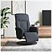 Poltrona Reclinabile Con Poggiapiedi Grigio Scuro In Velluto - Foto miniatura 1