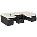 Set Divani Da Giardino 11 Pz Con Cuscini In Polyrattan Nero - Foto miniatura 2