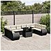 Set Divani Da Giardino 11 Pz Con Cuscini In Polyrattan Nero - Foto miniatura 1