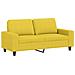 Divano A 2 Posti Giallo Chiaro 140 Cm In Tessuto - Foto miniatura 2