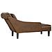 Sdraio con Cuscino e Bracciolo Destro in Similpelle Marrone - Foto miniatura 6