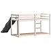 Letto a Castello Scivolo e Scala Bianco 80x200 cm Legno di Pino - Foto miniatura 7