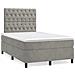 Letto a Molle Materasso e LED Grigio Chiaro 120x190 cm Velluto - Foto miniatura 2