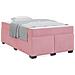 Struttura letto con materasso Rosa 120 x 190 cm Velluto - Foto miniatura 4