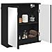 Mobiletto per specchio da bagno con porta Nero 60 x 20 x 60 cm - Foto miniatura 3