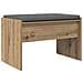 Panca per ingresso Rovere artigianale 63 x 38 x 40 cm - Foto miniatura 7