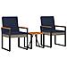 Set Mobili da Esterno 3 pcs Grigio e Blu Navy polyrattan - Foto miniatura 1