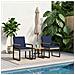 Set Mobili da Esterno 3 pcs Grigio e Blu Navy polyrattan - Foto miniatura 3