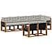 Set di divani da esterno 8 pcs Naturale e Grigio Chiaro - Foto miniatura 1