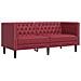 Sei Divani Chesterfield 3 pz Rosso Vino in Similpelle - Foto miniatura 5
