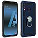 Cover Galaxy A40 Bi-materia Rigida Morbida Anello Magnetico Stand Blu - Foto miniatura 1