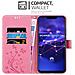 Custodia Compatibile Con Huawei Mate 20 Lite In Rosa Fiore - Coperchio Protettivo In Design Floreale Con Chiusura Magnetica, Funzione Stand E Slot Per Carte - Foto miniatura 5