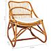 Sedia in Rattan Marrone Chiaro e Lino 73 x 50 x 78 cm - Foto miniatura 6