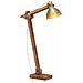 Lampada da Pavimento Ottone in Legno Massello di Mango E27 - Foto miniatura 2