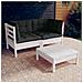 Set Divani Da Giardino 3 Pz Con Cuscini Antracite Legno Di Pino - Foto miniatura 1