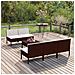 Set Divani Da Giardino 6 Pz Con Cuscini In Polyrattan Marrone - Foto miniatura 1