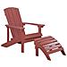 Sedia Da Giardino Con Poggiapiedi Rosso Adirondack - Foto miniatura 6