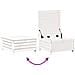 Set Salotto da Giardino 7 pz Bianco in Legno Massello di Pino - Foto miniatura 4