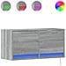 Mobile TV a Parete con Luci LED Grigio Sonoma 80x31x35 cm - Foto miniatura 1