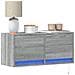 Mobile TV a Parete con Luci LED Grigio Sonoma 80x31x35 cm - Foto miniatura 9