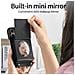 Custodia In Pelle Nera Con Specchio E Porta Carte Compatibile Con Iphone 16 Pro   Modello 2 - Foto miniatura 2