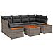 Set di Divani da Giardino da 7 Pezzi con Cuscini Grigi in Rattan Poly Acacia - Foto miniatura 1