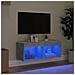 Mobile Porta TV con Luci LED Grigio Cemento 80x30x30 cm - Foto miniatura 3