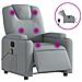 Poltrona Reclinabile Massaggio Elettrica Grigio Chiaro Tessuto - Foto miniatura 1