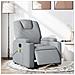 Poltrona Reclinabile Massaggio Elettrica Grigio Chiaro Tessuto - Foto miniatura 2