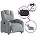Poltrona Reclinabile Massaggio Elettrica Grigio Chiaro Tessuto - Foto miniatura 6