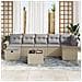 Set Divano Giardino 8 Pezzi con Cuscini Beige Polyrattan - Foto miniatura 3