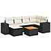 Set Divani da Giardino con Cuscini 7pz Nero Polyrattan - Foto miniatura 1