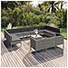 Set Divani da Giardino 14 pz con Cuscini in Polyrattan Grigio - Foto miniatura 2