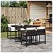 Set da Pranzo da Giardino 5 pz Nero con Cuscini in Polyrattan - Foto miniatura 2