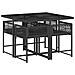 Set da Pranzo da Giardino 5 pz Nero con Cuscini in Polyrattan - Foto miniatura 3