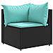 Set Salotto da Giardino con Cuscini 7pz Nero Polyrattan - Foto miniatura 3