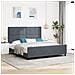 Struttura Letto  Grigio Scuro 180x200 cm Velluto - Foto miniatura 2