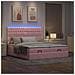 Struttura Letto Pouf con Materassi Rosa 200x200 cm Velluto - Foto miniatura 3
