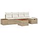 Set Divano da Giardino 6 pcs Beige 55 x 62 x 69 cm Poly Rattan - Foto miniatura 1