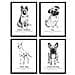 Set Di 4 Stampe Propar Della Descrizione Della Gara. Fogli Decorativi Di Cani Senza Cornice A4 - Foto miniatura 1