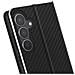 Custodia A Libro Per Galaxy S25 Fe Effetto Carbonio Con Cornice Metallizzata E Portacarte - Foto miniatura 3