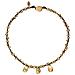 Collana In Pelle Con Pendenti A Goccia, Oro, Lunga 40 Cm - Foto miniatura 1
