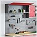 Set di armadi per attrezzi con lo scaffale 3 pcs Rosso - Foto miniatura 4