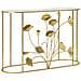 Console Flow Oro Con Top A Specchio E Decori Botanici In Ferro - Foto miniatura 1