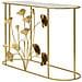 Console Flow Oro Con Top A Specchio E Decori Botanici In Ferro - Foto miniatura 3