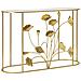 Tavolo Consolle Foglia 73-oro-metallo-120x40x80 Cm - Foto miniatura 1