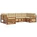 Set divani 6 pcs Naturale e Beige Legno di Acacia Massello - Foto miniatura 1